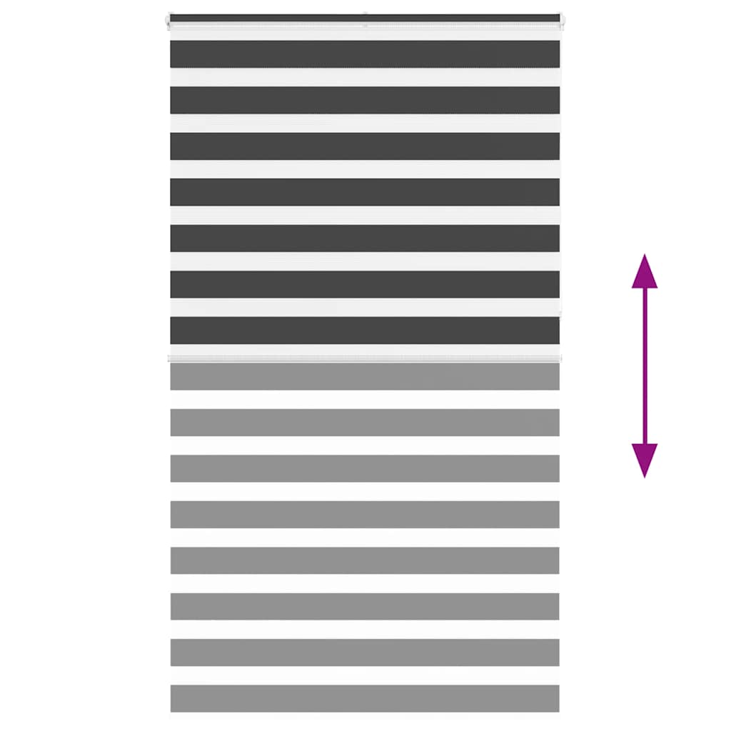 Tenda a Rullo Zebra Nero Larghezza Tessuto 120,9 cm Poliestere 4014292