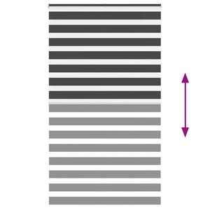 Tenda a Rullo Zebra Nero Larghezza Tessuto 120,9 cm Poliestere 4014292