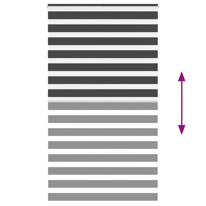 Tenda a Rullo Zebra Nero Larghezza Tessuto 120,9 cm Poliestere 4014292