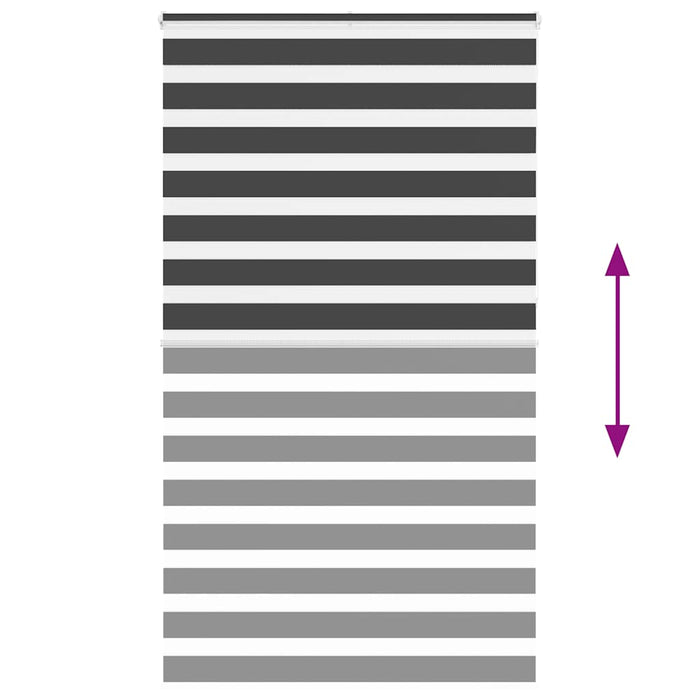 Tenda a Rullo Zebra Nero Larghezza Tessuto 130,9 cm Poliestere 4014294