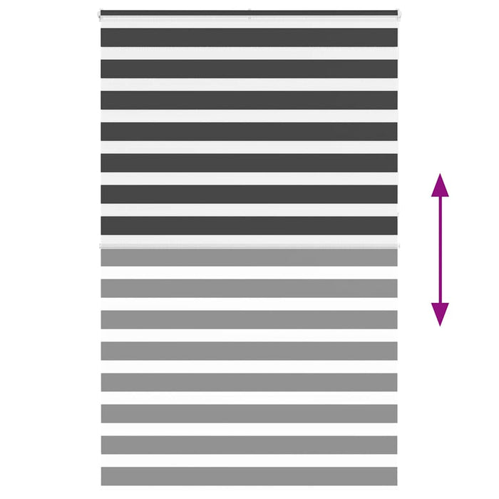 Tenda a Rullo Zebra Nero Larghezza Tessuto 135,9 cm Poliestere 4014295