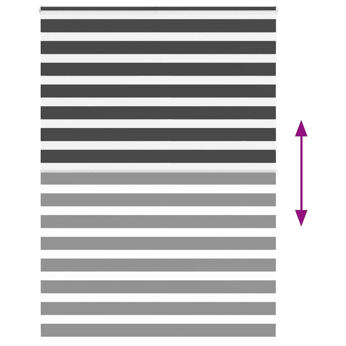 Tenda a Rullo Zebra Nero Larghezza Tessuto 155,9 cm Poliestere