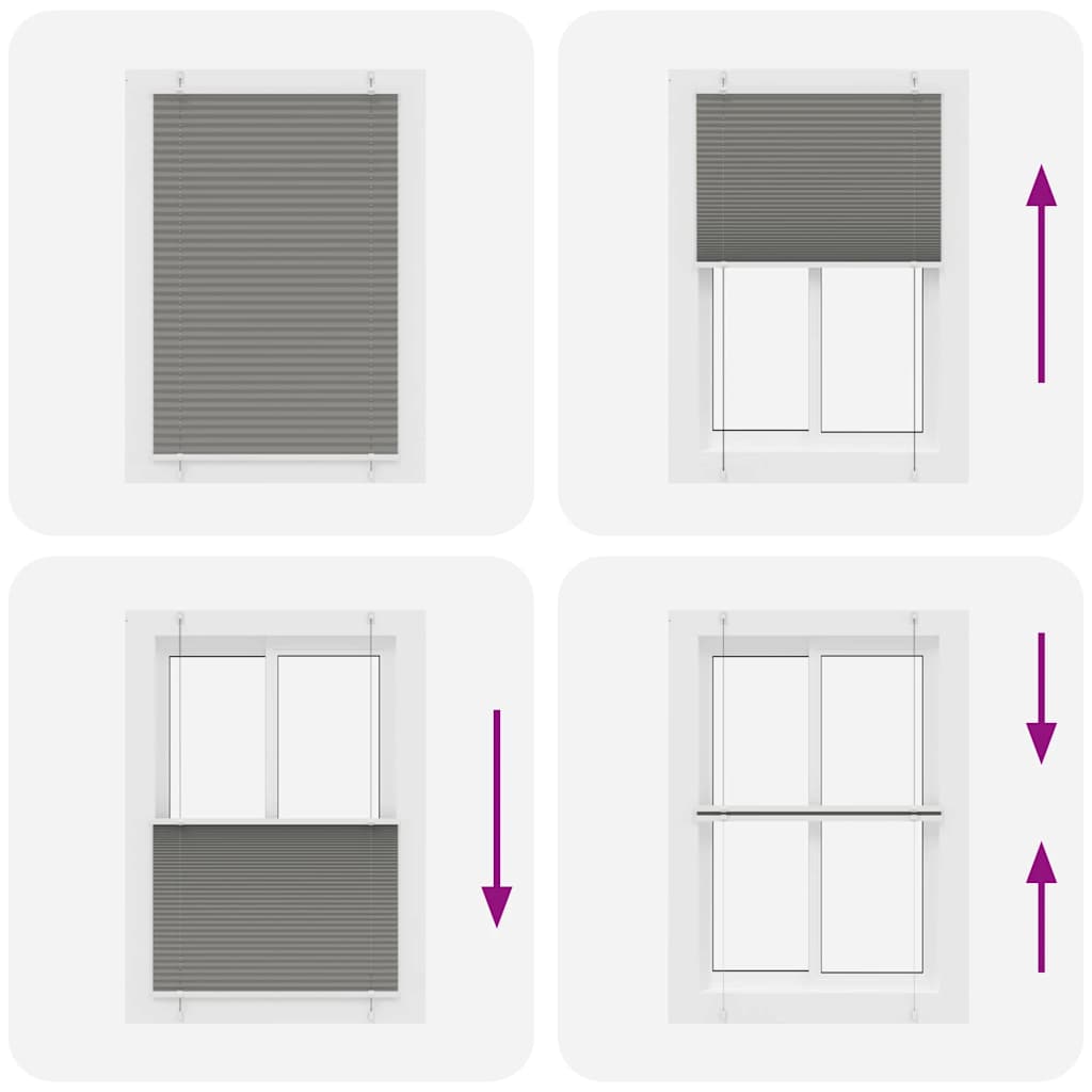 Tenda Plissettata Antracite 85x100 cm Larghezza Tessuto 84,4 cm 4015072