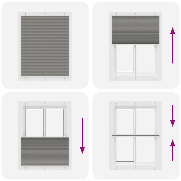Tenda Plissettata Antracite 110x100cm Larghezza Tessuto 109,4cm 4015077