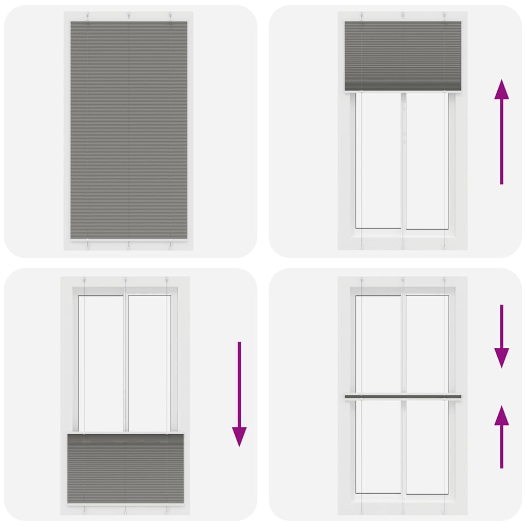Tenda Plissettata Antracite 110x200cm Larghezza Tessuto 109,4cm 4015111