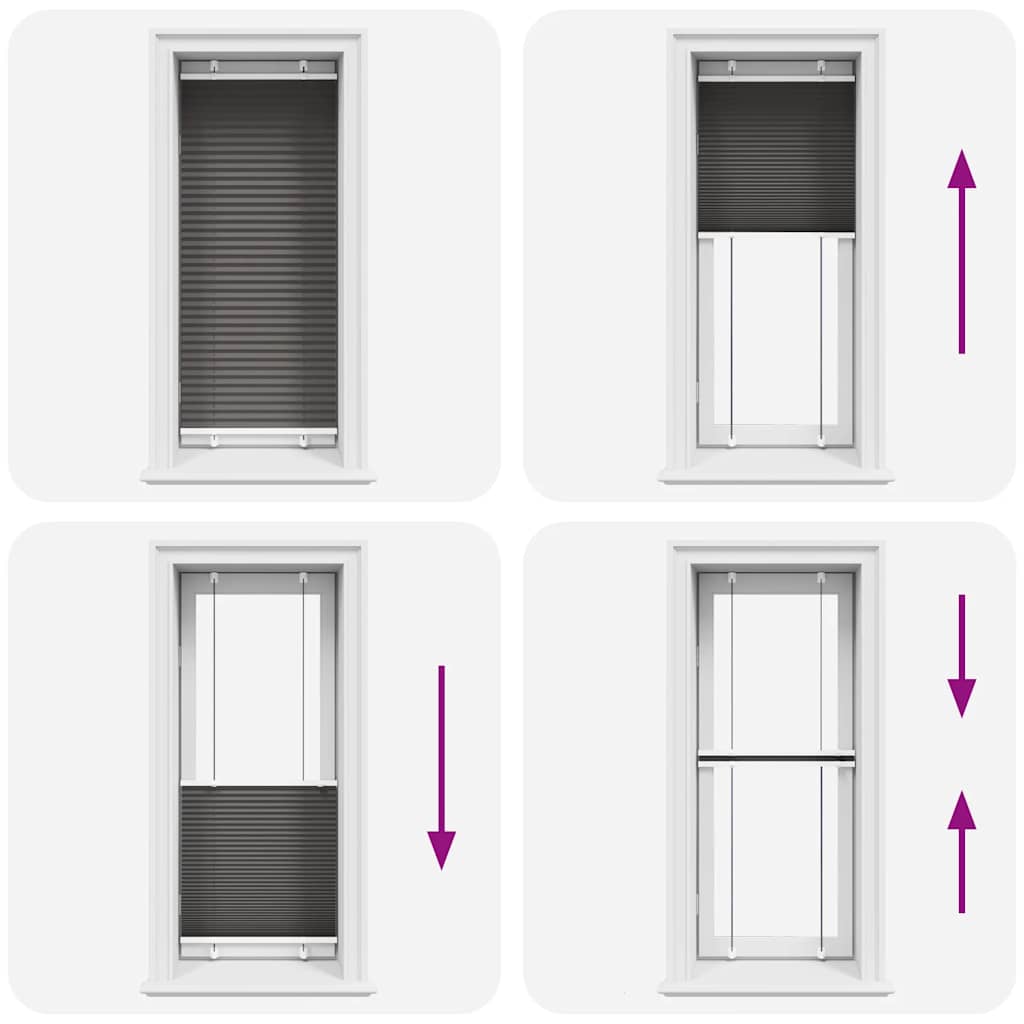 vidaXL Tenda Plissettata Nera 55x100 cm Larghezza Tessuto 54,4 cm