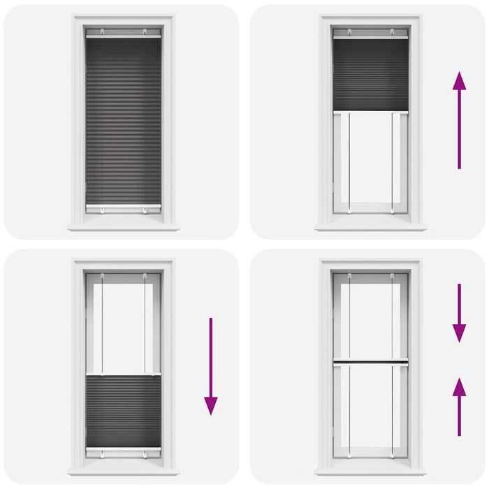 vidaXL Tenda Plissettata Nera 55x100 cm Larghezza Tessuto 54,4 cm