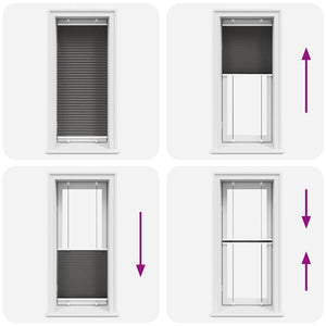 Tenda Plissettata Nera 55x150 cm Larghezza Tessuto 54,4 cm 4015134