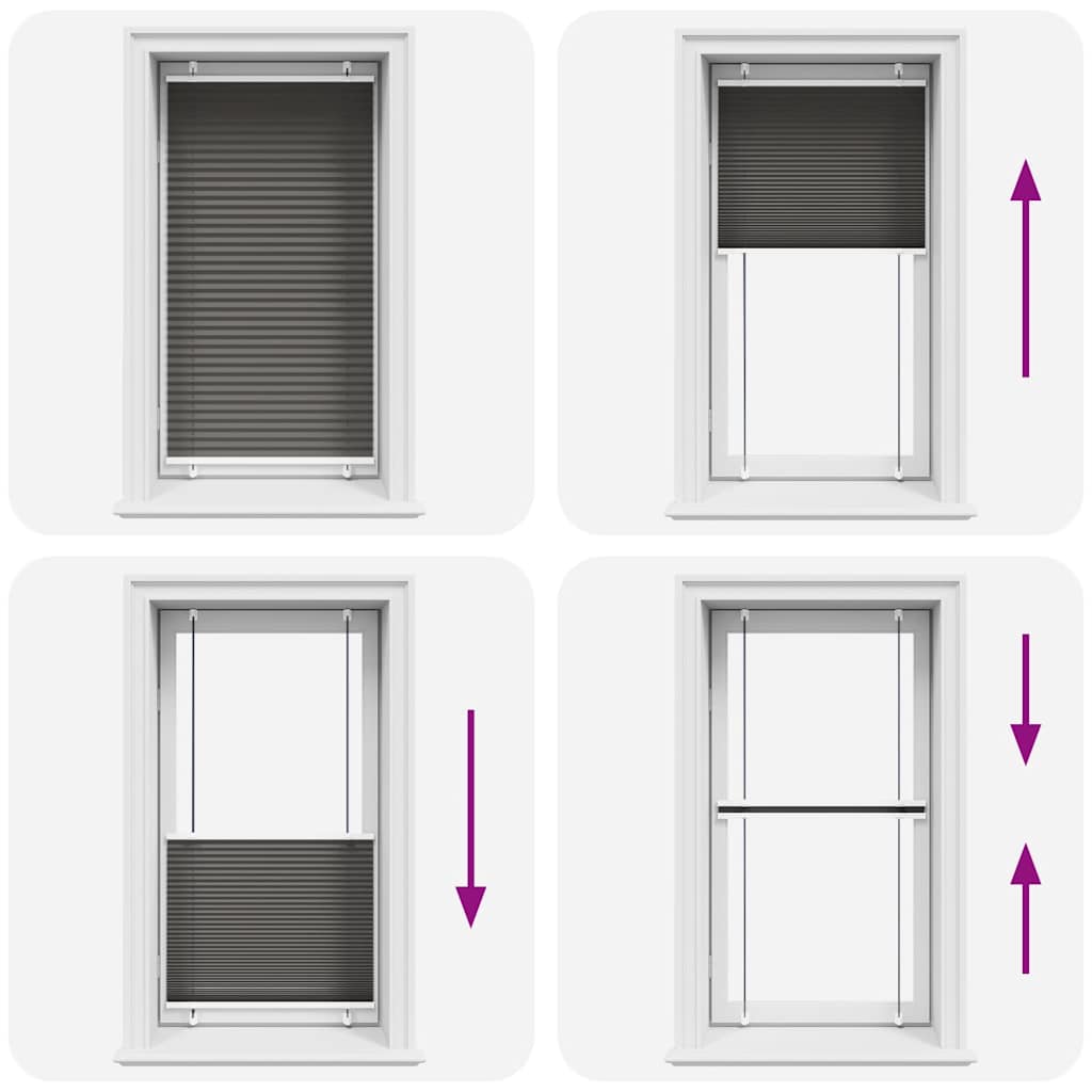 Tenda Plissettata Nera 80x150 cm Larghezza Tessuto 79,4 cm 4015139