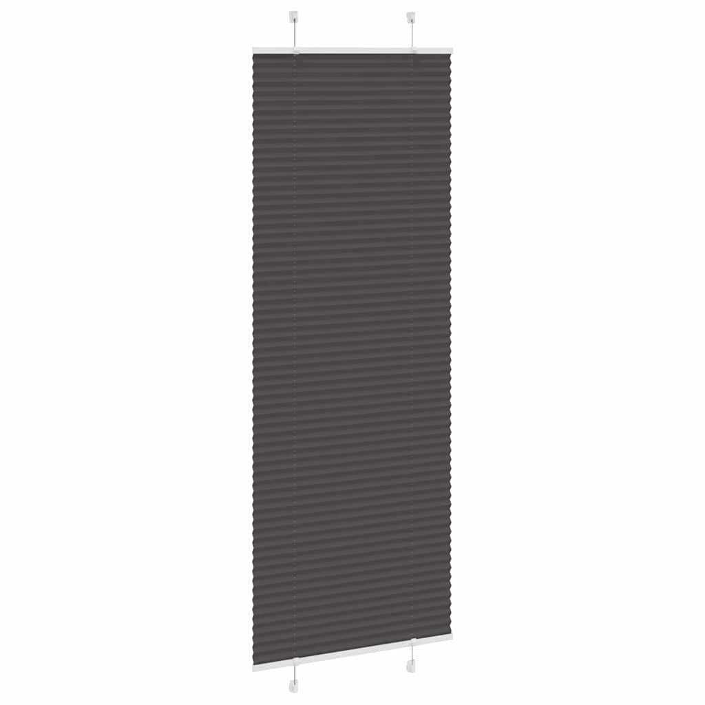 vidaXL Tenda Plissettata Nera 80x200 cm Larghezza Tessuto 79,4 cm