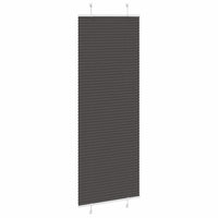 vidaXL Tenda Plissettata Nera 80x200 cm Larghezza Tessuto 79,4 cm