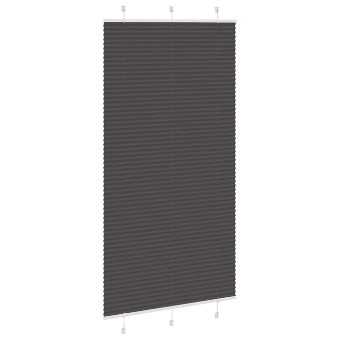 vidaXL Tenda Plissettata Nera 105x200 cm Larghezza Tessuto 104,4 cm