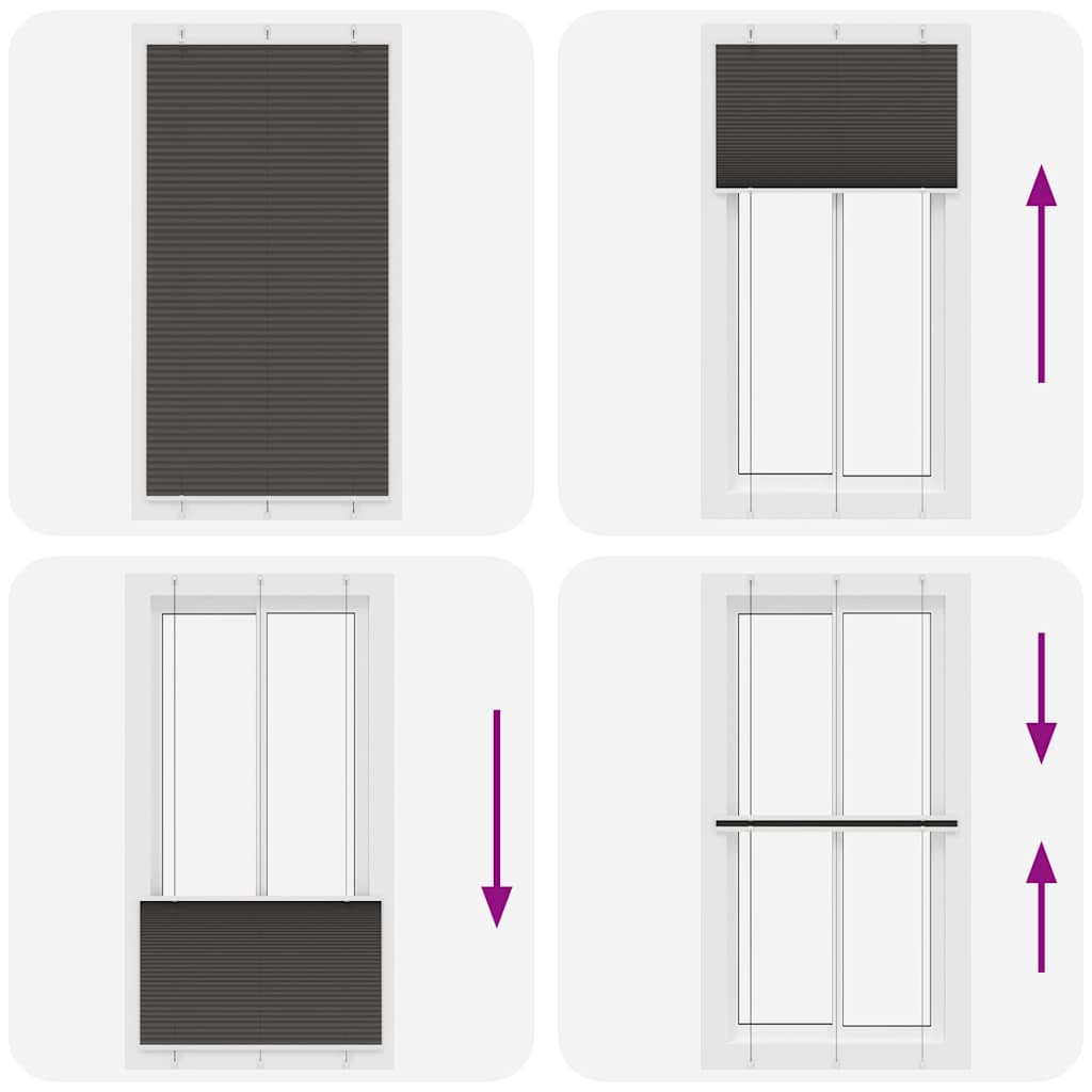 vidaXL Tenda Plissettata Nera 105x200 cm Larghezza Tessuto 104,4 cm