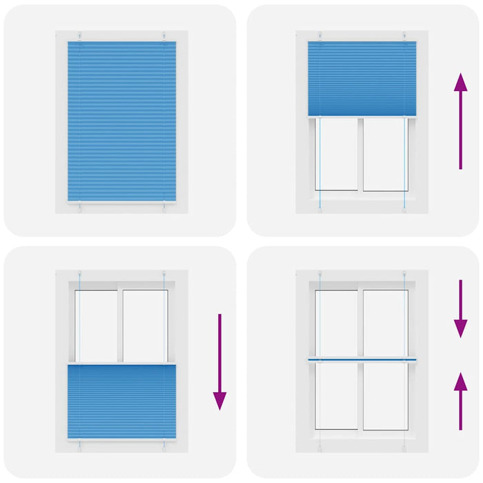 Tenda Plissettata Blu 95x100 cm Larghezza Tessuto 94,4 cm 4015176