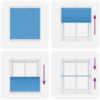 vidaXL Tenda Plissettata Blu 115x100 cm Larghezza Tessuto 114,4 cm