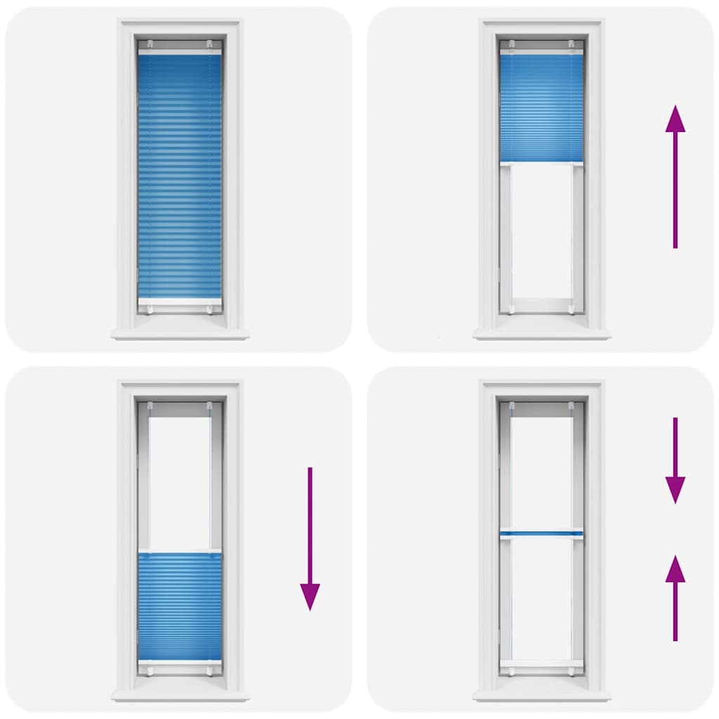 Tenda Plissettata Blu 45x150 cm Larghezza Tessuto 44,4 cm 4015183