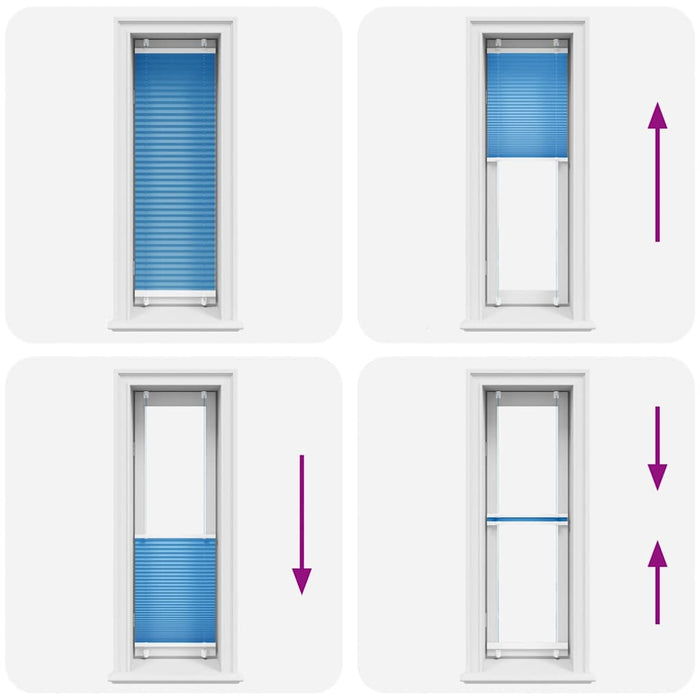Tenda Plissettata Blu 45x150 cm Larghezza Tessuto 44,4 cm 4015183