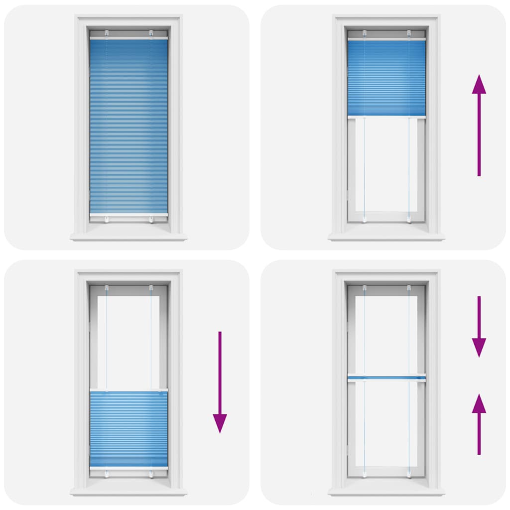 Tenda Plissettata Blu 65x150 cm Larghezza Tessuto 64,4 cm 4015187