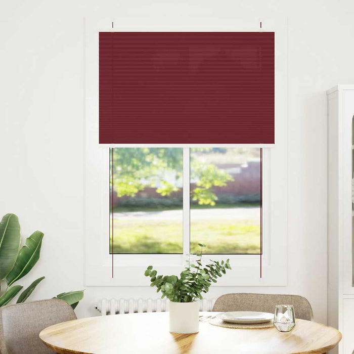 vidaXL Tenda Plissettata Rosso Bordeaux 85x100 cm Larghezza Tessuto