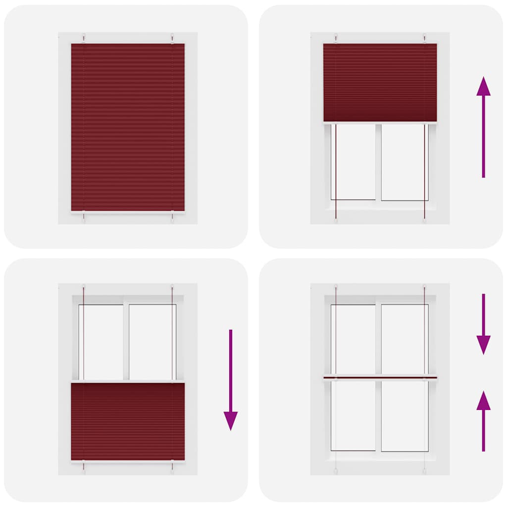 Tenda Plissettata Rosso Bordeaux 95x100 cm Larghezza Tessuto 4015227