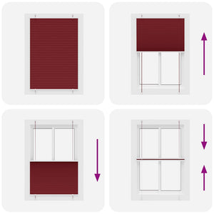 Tenda Plissettata Rosso Bordeaux 95x100 cm Larghezza Tessuto 4015227