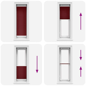 Tenda Plissettata Rosso Bordeaux 40x150 cm Larghezza Tessuto 4015233