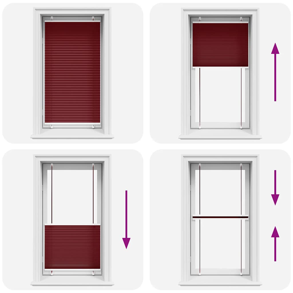 Tenda Plissettata Rosso Bordeaux 70x150 cm Larghezza Tessuto 4015239