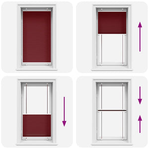 Tenda Plissettata Rosso Bordeaux 70x150 cm Larghezza Tessuto 4015239