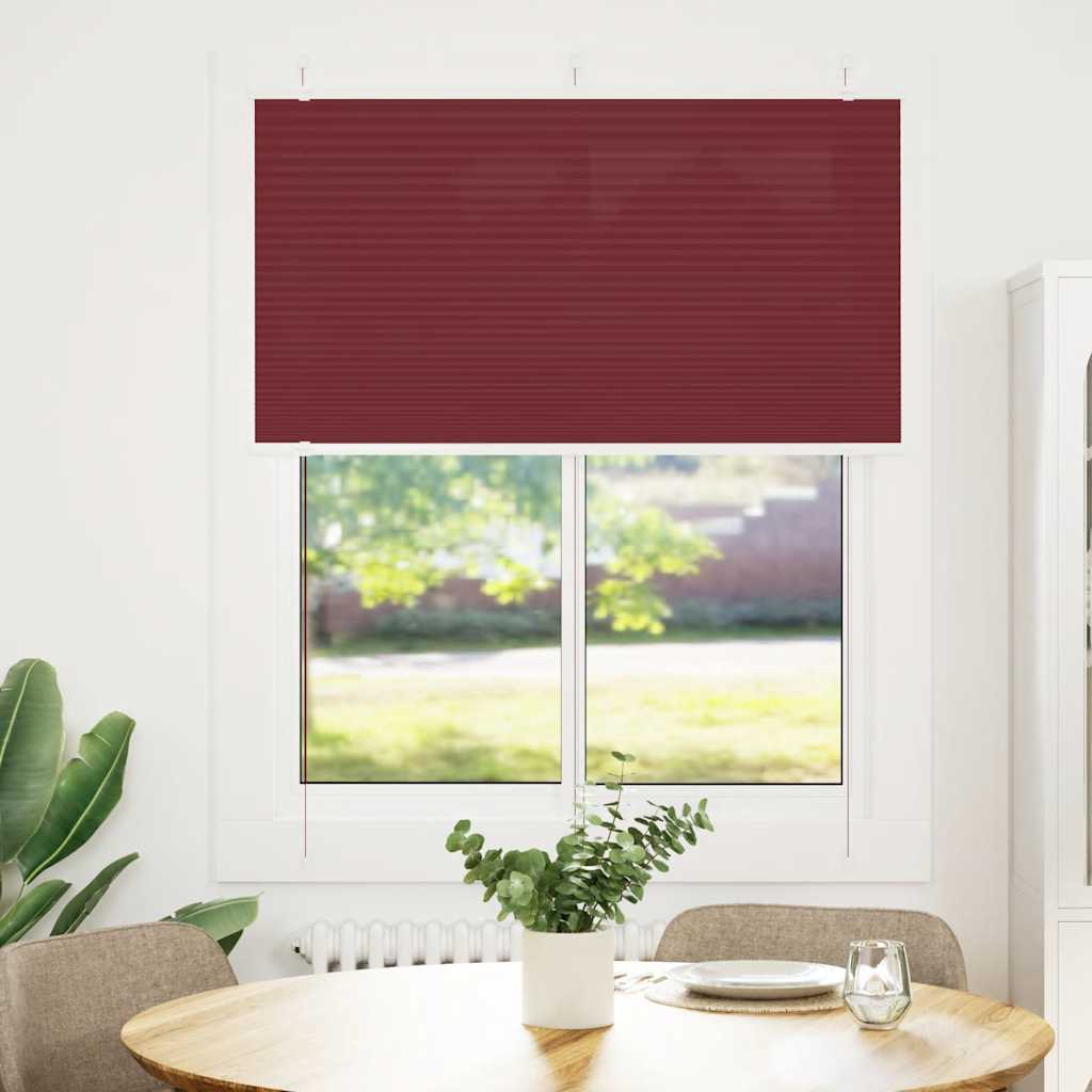 vidaXL Tenda Plissettata Rosso Bordeaux 105x150 cm Larghezza Tessuto