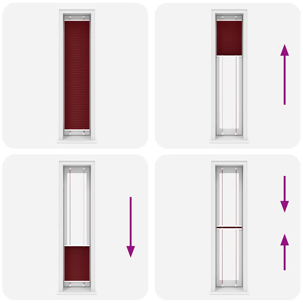 Tenda Plissettata Rosso Bordeaux 50x200 cm Larghezza Tessuto 4015252