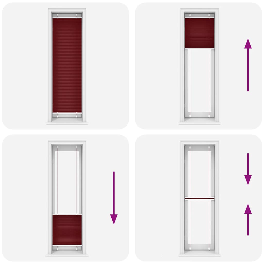 vidaXL Tenda Plissettata Rosso Bordeaux 55x200 cm Larghezza Tessuto