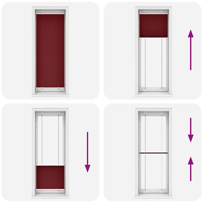 Tenda Plissettata Rosso Bordeaux 80x200 cm Larghezza Tessuto 4015258