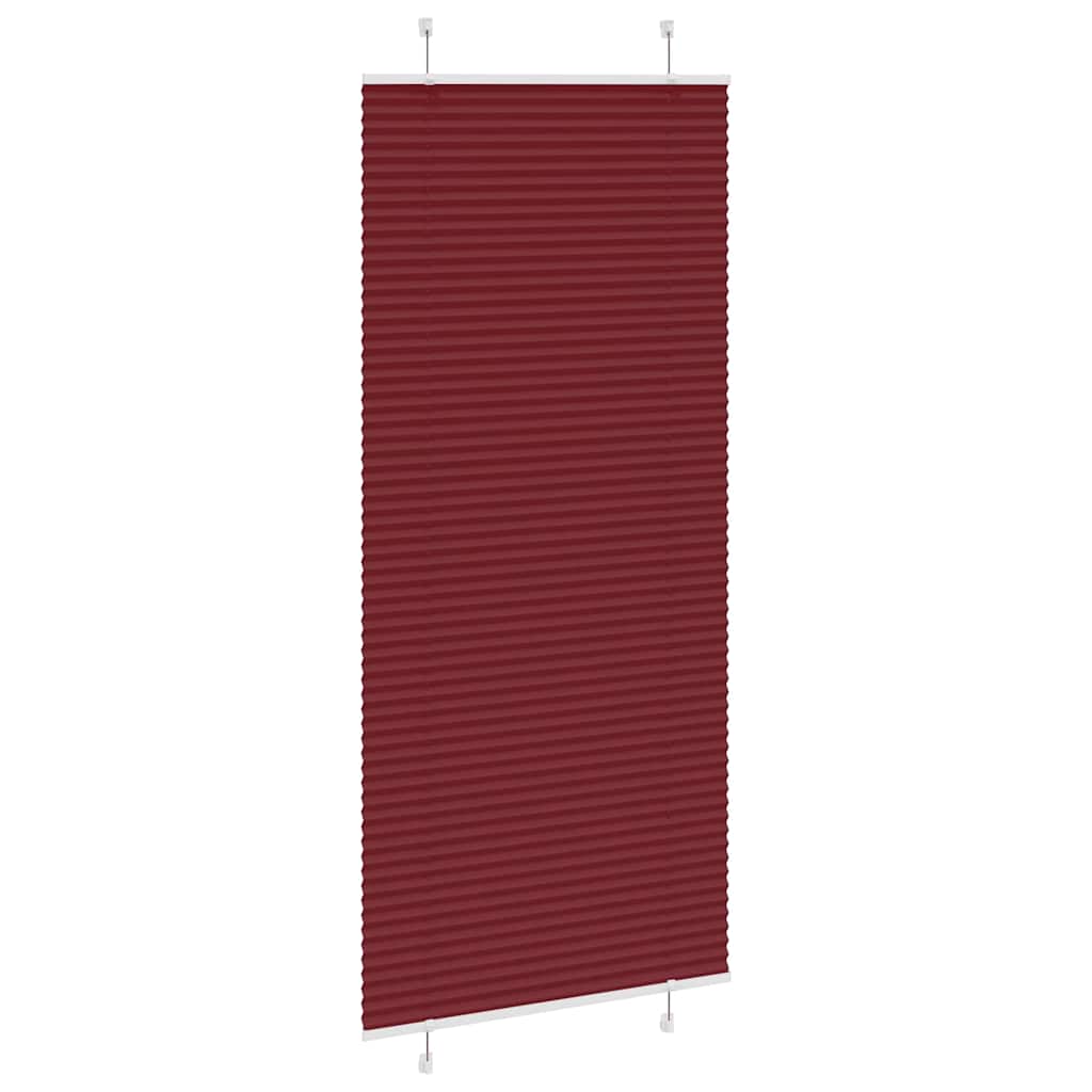 Tenda Plissettata Rosso Bordeaux 90x200 cm Larghezza Tessuto 4015260