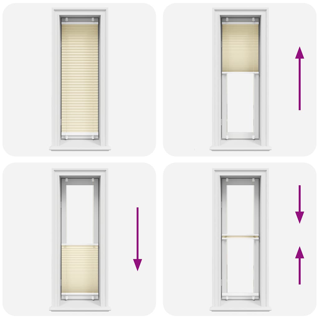 Tenda Plissettata Crema 45x100 cm Larghezza Tessuto 44,4 cm 4015268