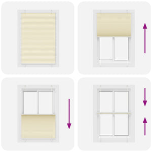 vidaXL Tenda Plissettata Crema 95x100 cm Larghezza Tessuto 94,4 cm