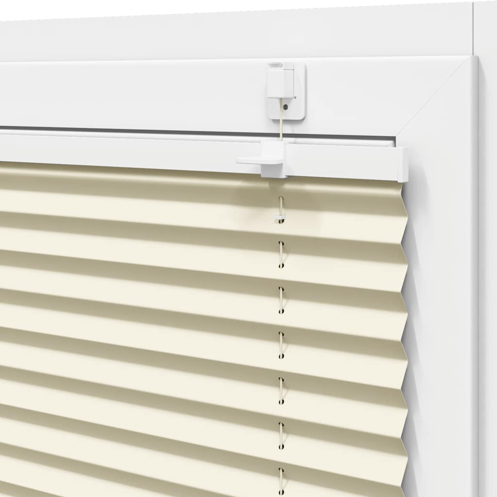 vidaXL Tenda Plissettata Crema 95x100 cm Larghezza Tessuto 94,4 cm