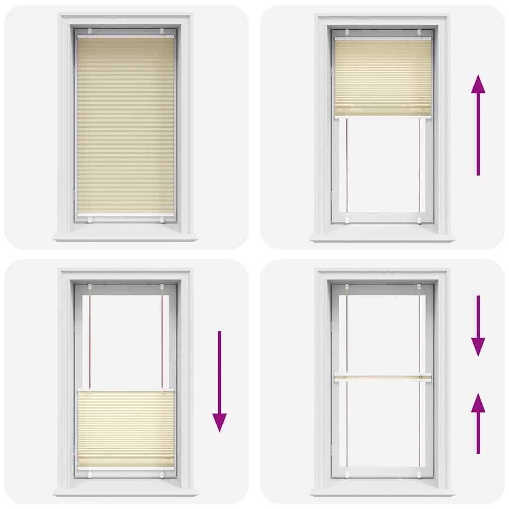 Tenda Plissettata Crema 80x150 cm Larghezza Tessuto 79,4 cm 4015292