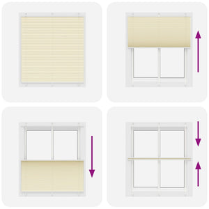 vidaXL Tenda Plissettata Crema 115x150 cm Larghezza Tessuto 114,4 cm