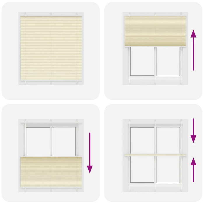 vidaXL Tenda Plissettata Crema 115x150 cm Larghezza Tessuto 114,4 cm