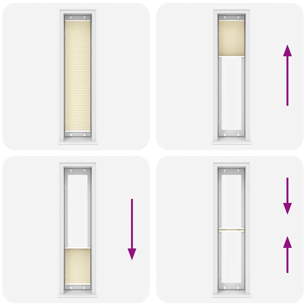 vidaXL Tenda Plissettata Crema 40x200 cm Larghezza Tessuto 39,4 cm