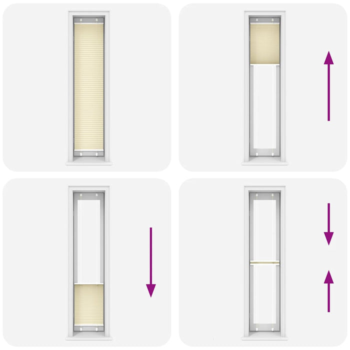 vidaXL Tenda Plissettata Crema 45x200 cm Larghezza Tessuto 44,4 cm