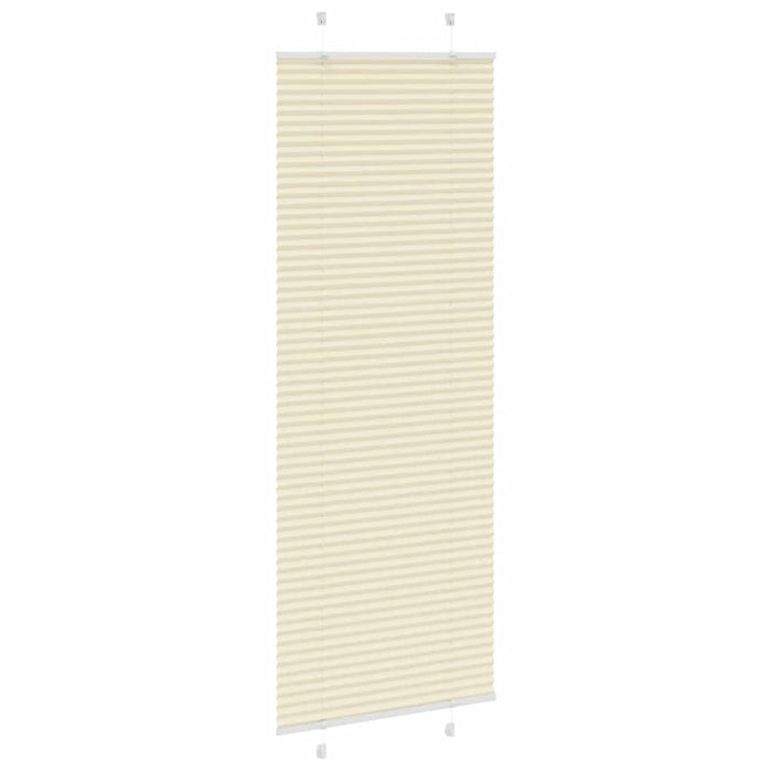 vidaXL Tenda Plissettata Crema 75x200 cm Larghezza Tessuto 74,4 cm