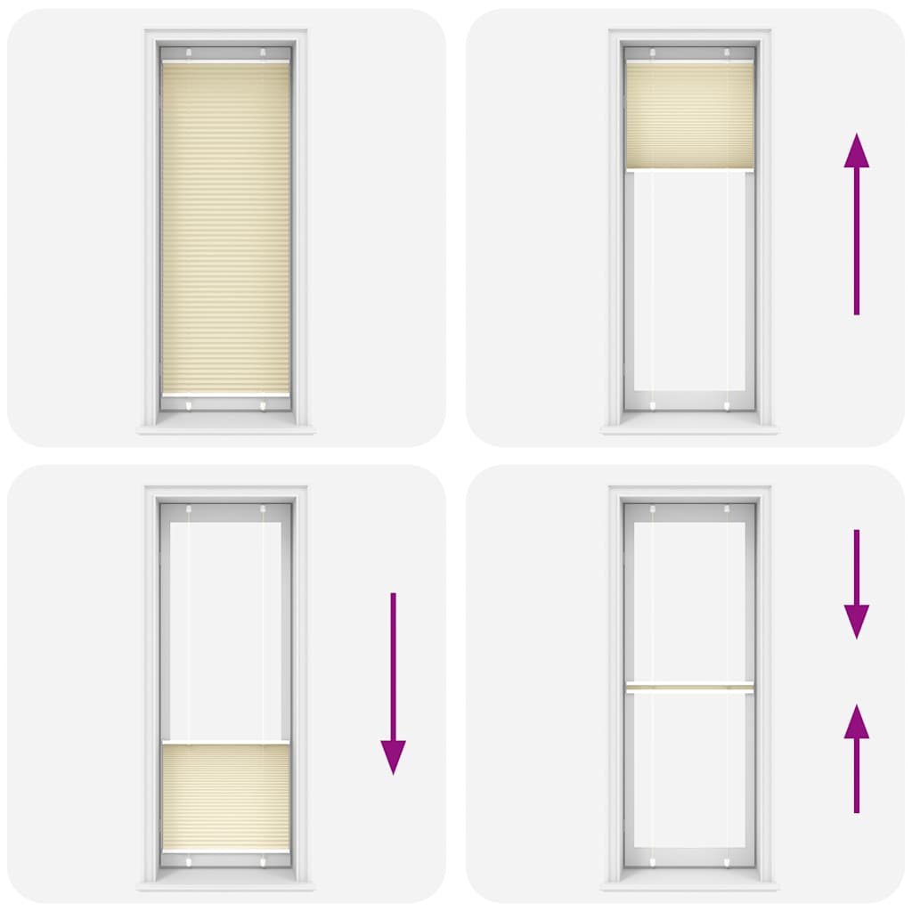 vidaXL Tenda Plissettata Crema 75x200 cm Larghezza Tessuto 74,4 cm