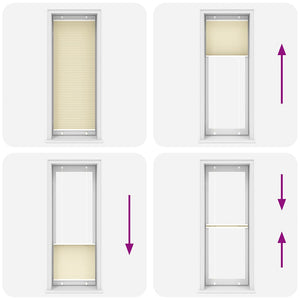 vidaXL Tenda Plissettata Crema 75x200 cm Larghezza Tessuto 74,4 cm