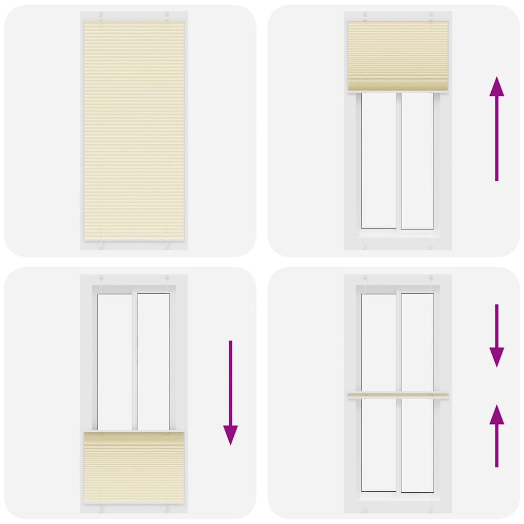 Tenda Plissettata Crema 90x200 cm Larghezza Tessuto 89,4 cm