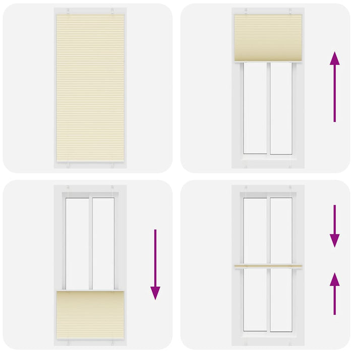 Tenda Plissettata Crema 90x200 cm Larghezza Tessuto 89,4 cm