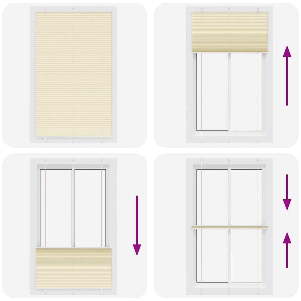 Tenda Plissettata Crema 115x200 cm Larghezza Tessuto 114,4 cm 4015316