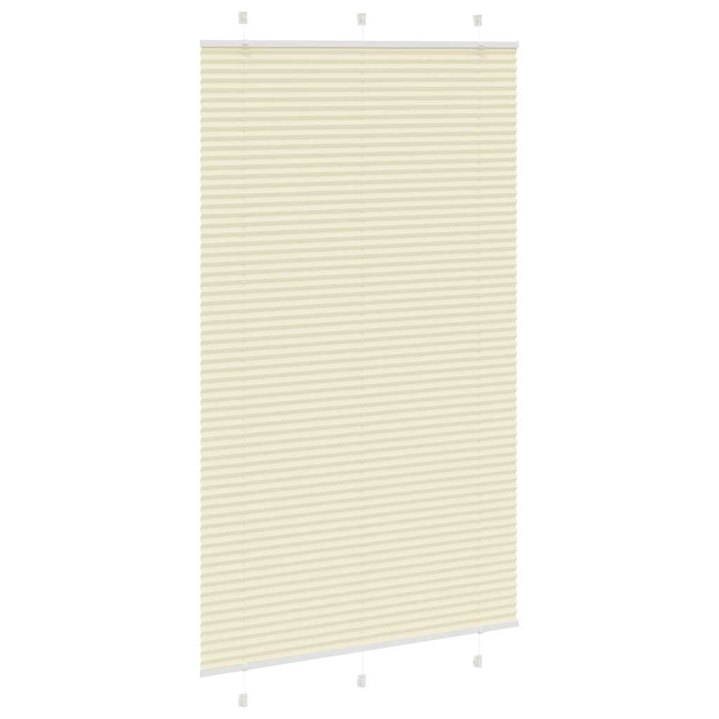 vidaXL Tenda Plissettata Crema 120x200 cm Larghezza Tessuto 119,4 cm