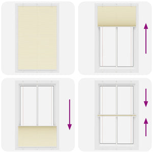 vidaXL Tenda Plissettata Crema 120x200 cm Larghezza Tessuto 119,4 cm