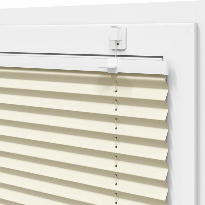 vidaXL Tenda Plissettata Crema 120x200 cm Larghezza Tessuto 119,4 cm